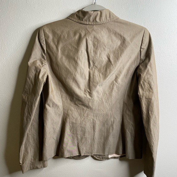 NWT J. Crew Tan/ Taupe Cotton Blazer Two-Button Blazer Size 8 - Picture 8 of 10